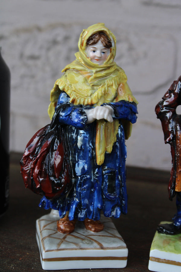 German scheibe alsbach marked porcelain clochard family statue figurines