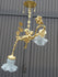 Vintage French bronze brass angel putti cherub chandelier pendant lamp rare