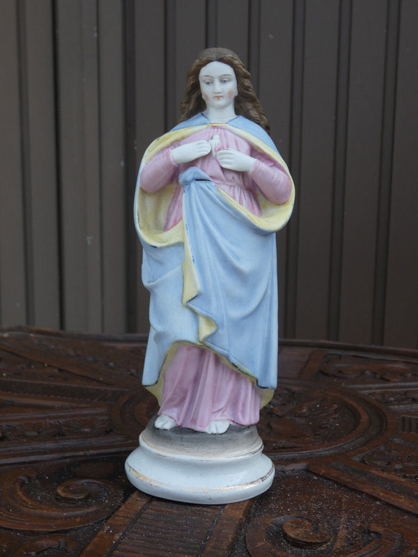 Antique Vieux andenne belgian bisque porcelain madonna figurine statue