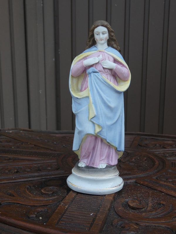 Antique Vieux andenne belgian bisque porcelain madonna figurine statue