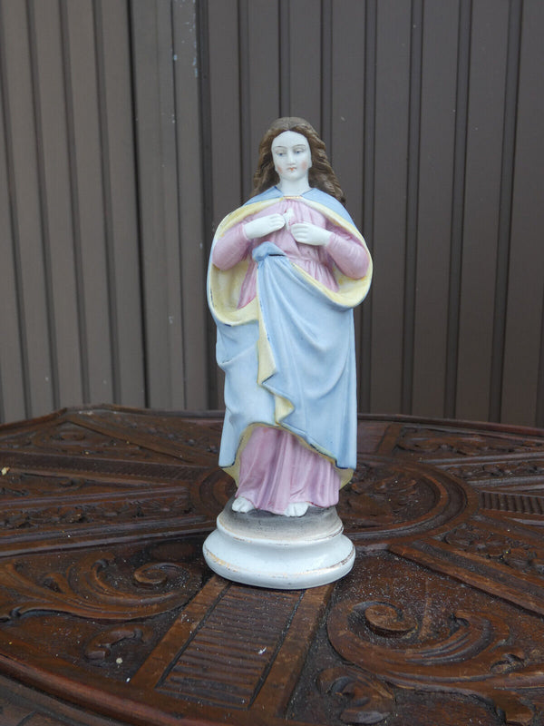 Antique Vieux andenne belgian bisque porcelain madonna figurine statue