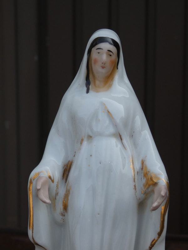 Antique Vieux paris porcelain madonna religious figurine statue