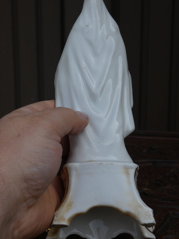 Antique Vieux paris porcelain madonna religious figurine statue