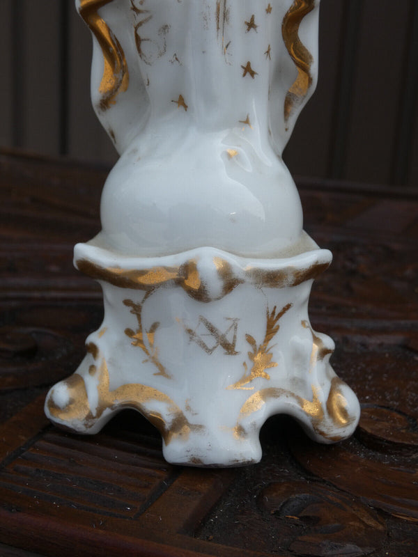 Antique Vieux paris porcelain madonna religious figurine statue