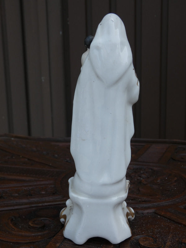 Antique Vieux paris porcelain madonna religious figurine statue