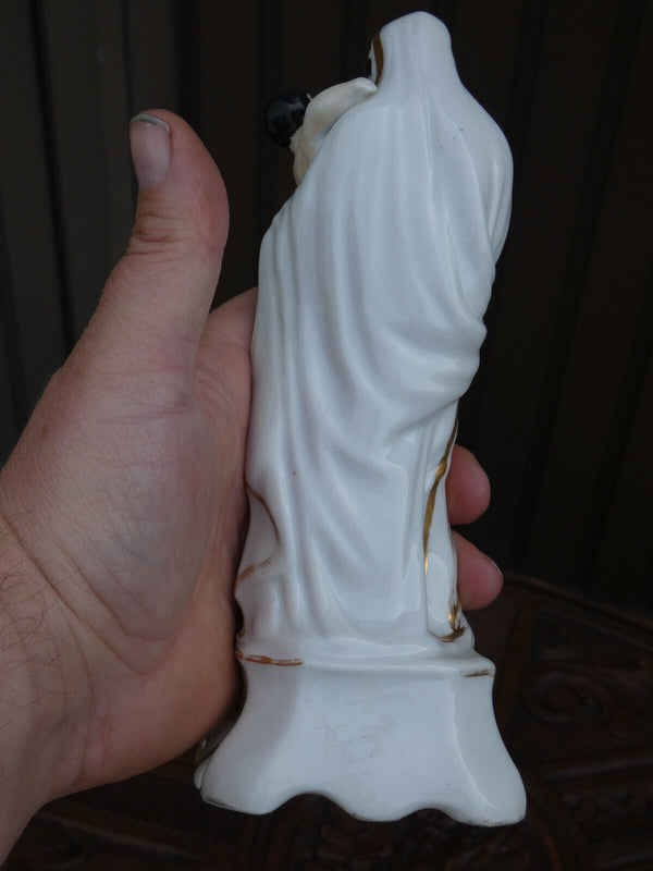 Antique Vieux paris porcelain madonna religious figurine statue