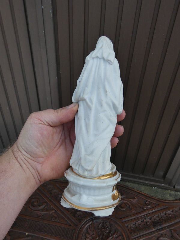 Antique Vieux paris porcelain  bisque madonna religious figurine statue