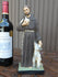 Antique ceramic chalk statue saint Francis Assisi religous