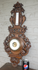 Antique Black forest wood carving Wall barometer dragons floral rare