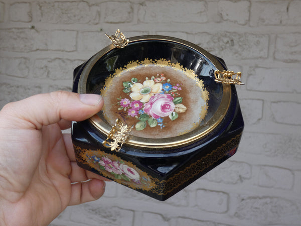 Vintage acf sevres cobalt blue porcelain ashtray