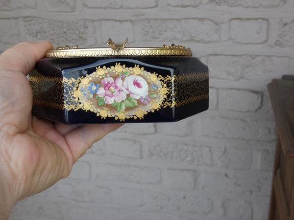 Vintage acf sevres cobalt blue porcelain ashtray