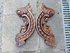 PAIR antique wood carved angel dolphin plaques statues