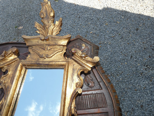 PAIR antique italian wood carved gold gilt wall mirrors rare furniture