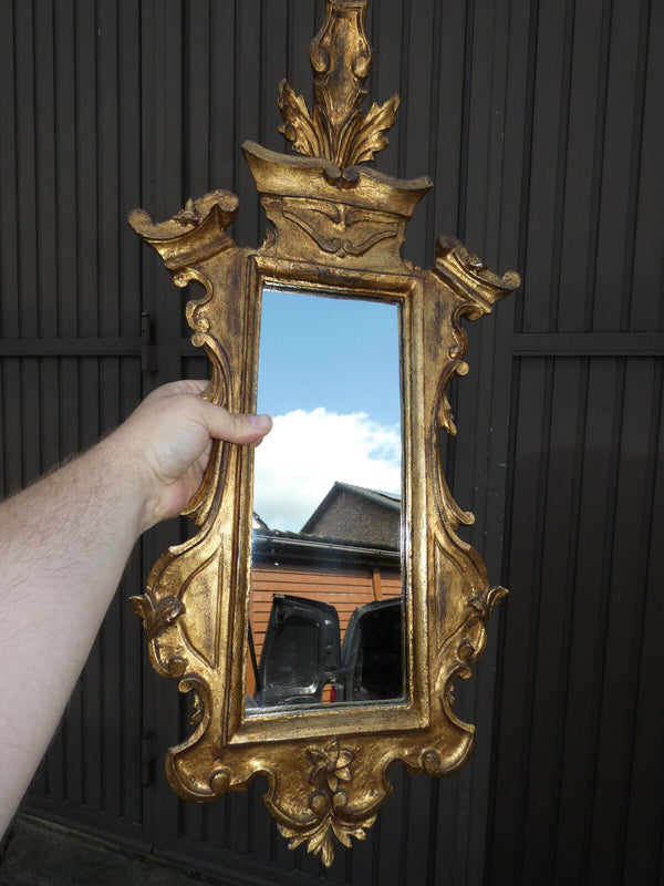 PAIR antique italian wood carved gold gilt wall mirrors rare furniture