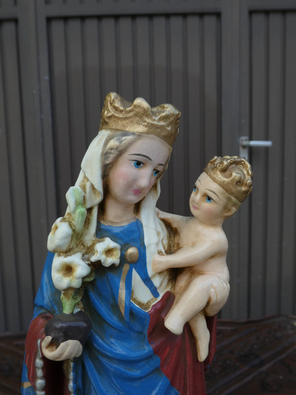 Antique ceramic french religious statue saint philomena