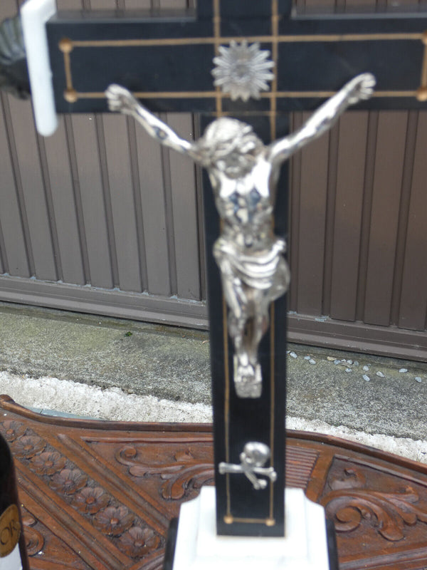 Antique French marble crucifix religious