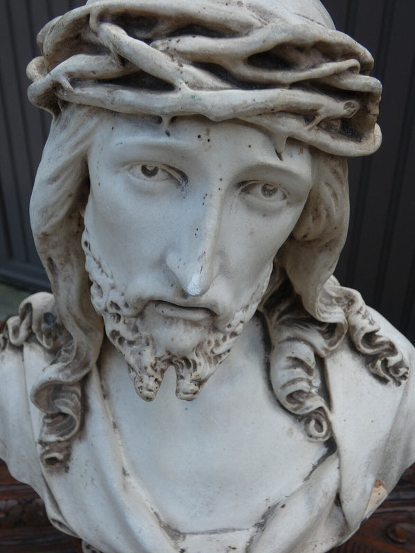 Antique Ceramic ECCE HOMO Bust christ Statue religious