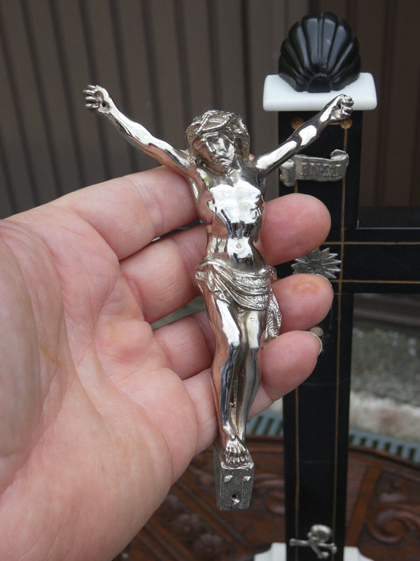 Antique French marble crucifix religious