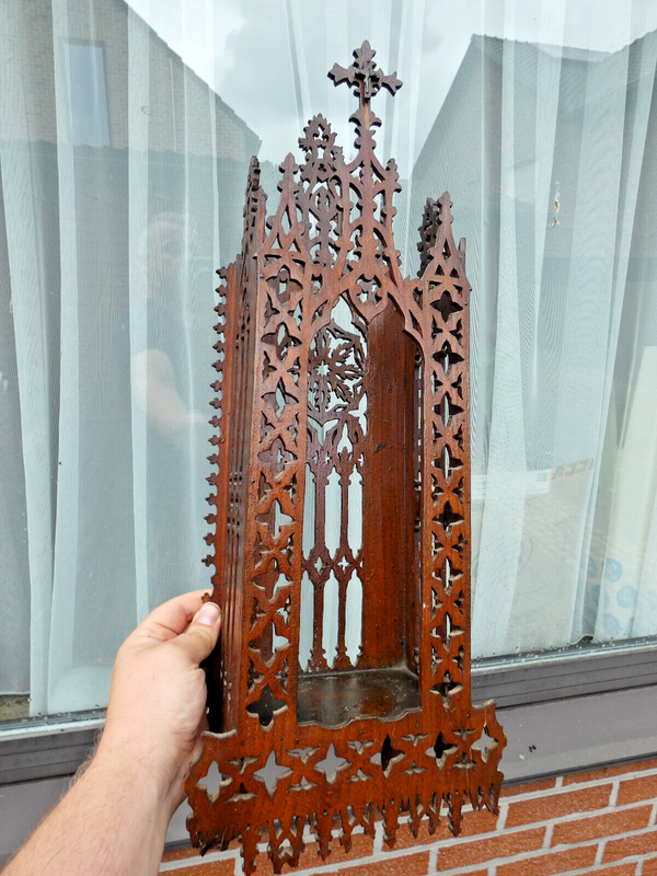 Antique Wood cut wall religious chapel