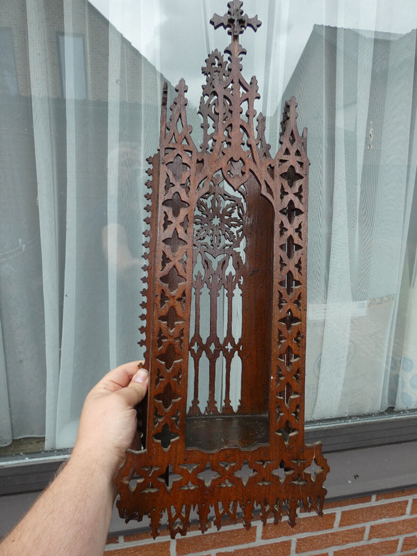 Antique Wood cut wall religious chapel