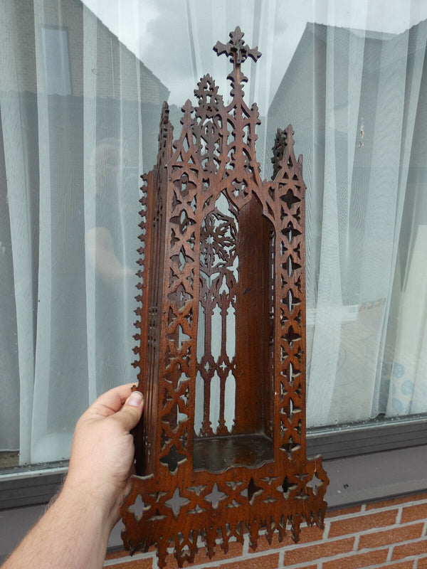 Antique Wood cut wall religious chapel