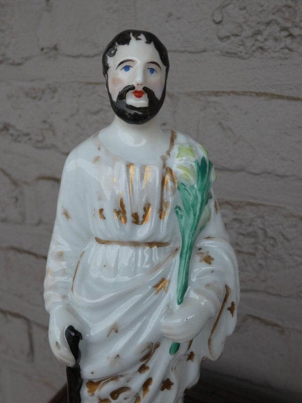 Antique vieux paris porcelain statue saint matthias rare figurine