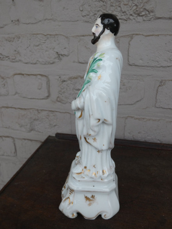 Antique vieux paris porcelain statue saint matthias rare figurine