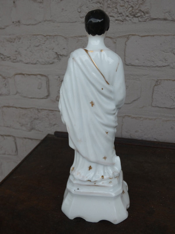 Antique vieux paris porcelain statue saint matthias rare figurine