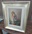 Vintage 1960s oil canvas madonna religious painting signed