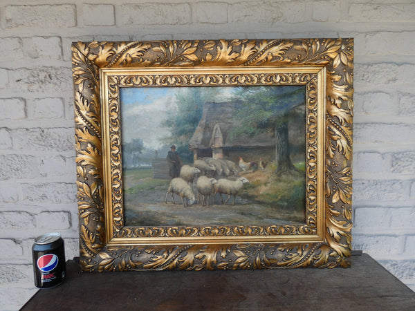 Jef Louis Van Leemputten (1865 - 1948) Flemish school oil canvas painting sheep