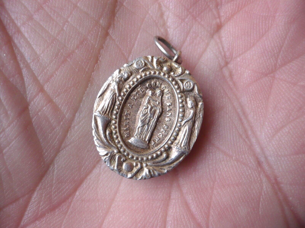 Antique Silver Religious relic saint vincent de paul wax seal rare