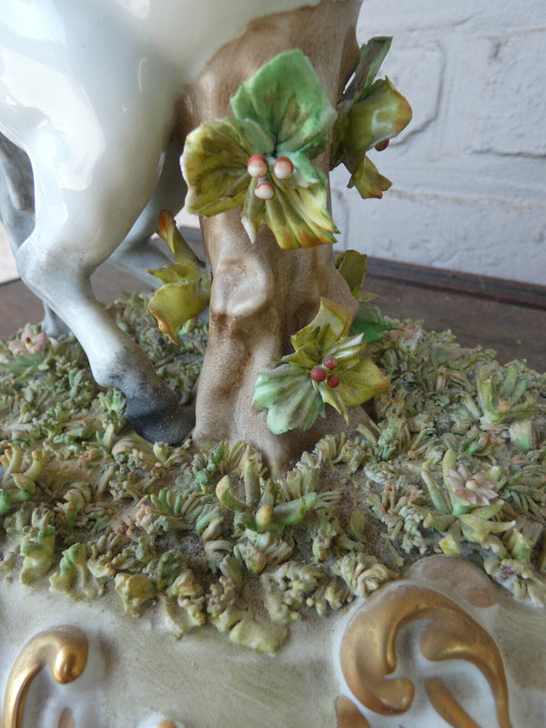 Capodimonte marked italian porcelain lace horse figurine statue sculpture