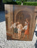 Antique 19thc French oil canvas relined painting Flagellation christ jesus