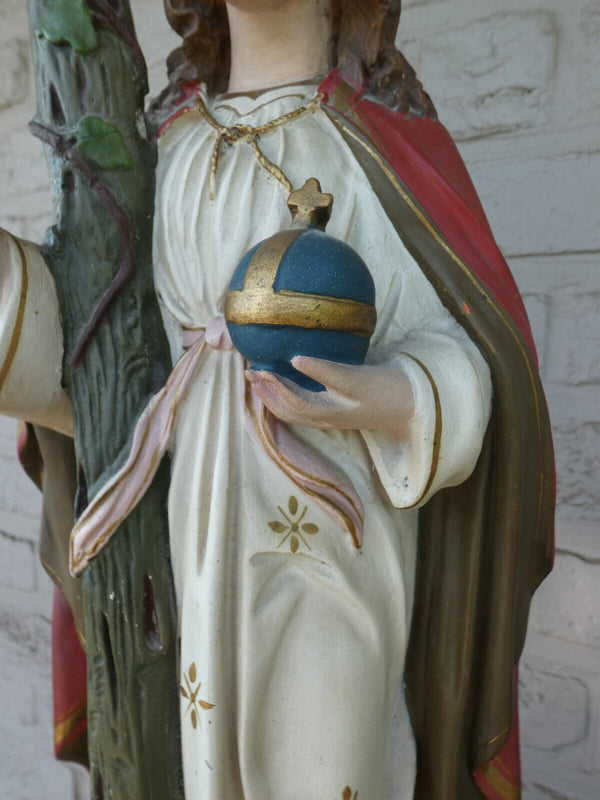 Antique Rare top religious young jesus ceramic statue saint