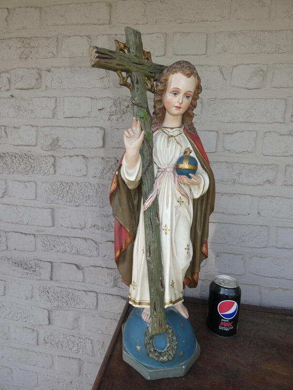 Antique Rare top religious young jesus ceramic statue saint