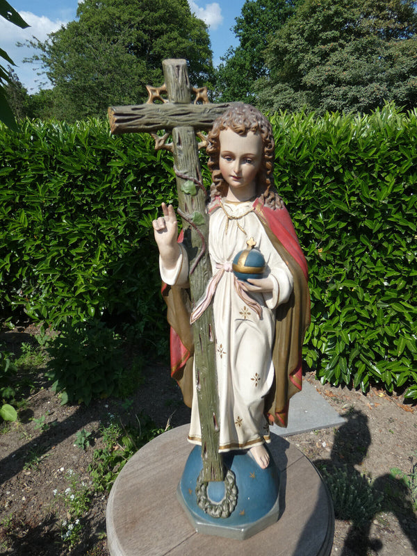 Antique Rare top religious young jesus ceramic statue saint