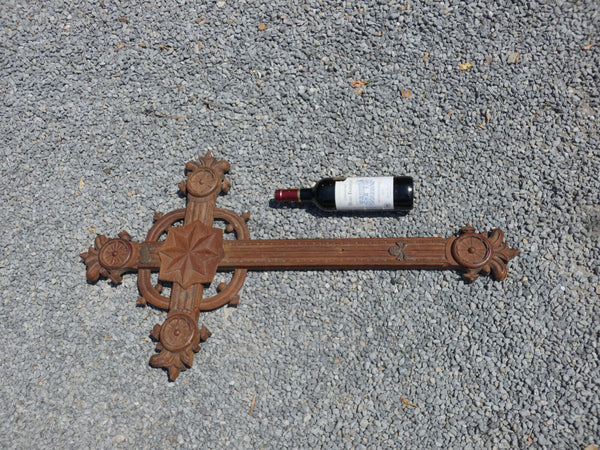 Antique XL wood carved crucifix Cross church religious