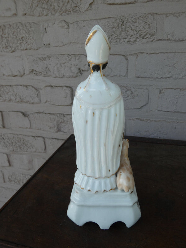 Antique vieux paris porcelain statue saint hubert hunt figurine religious rare