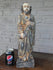 Antique  southern europe  wood carved polychrome saint peter glass eyes statue