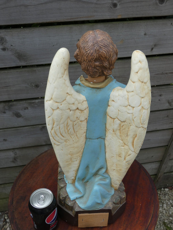 Antique LARGE ceramic Nodding angel missionary piggy bank statue rare