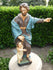 Antique French large Ceramic chalk Joseph van smakt Saint statue