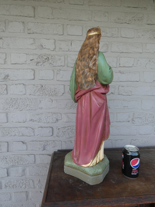 Antique French large Saint apollonia Religious statue figurine religious