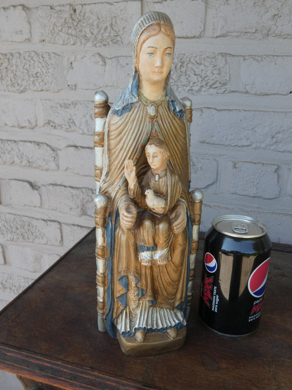 Vintage 1970s Sedes Sepentiae Throne madonna statue