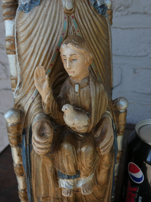 Vintage 1970s Sedes Sepentiae Throne madonna statue