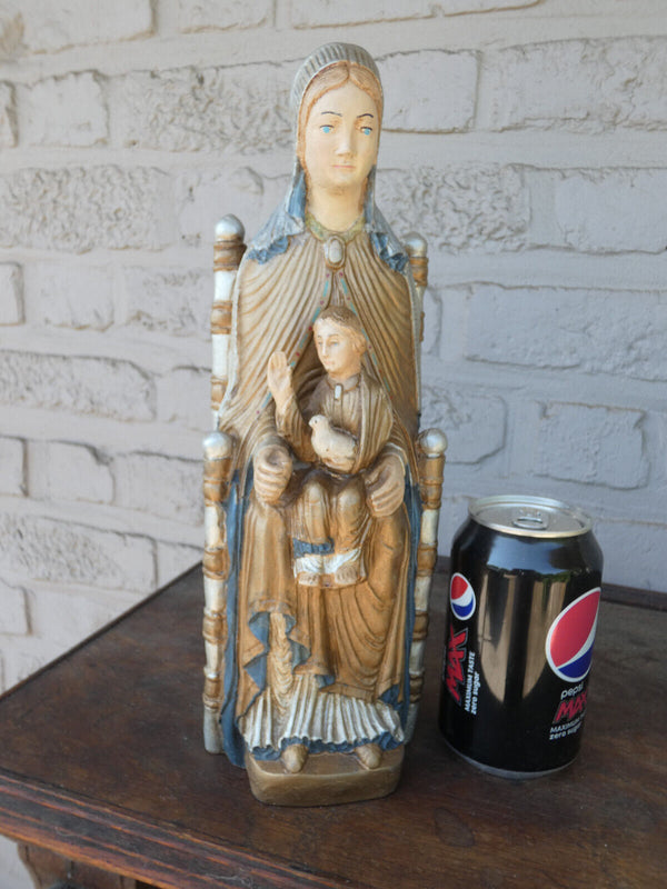 Vintage 1970s Sedes Sepentiae Throne madonna statue