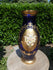 Italian Kobalt blue glass gold gilt relief Floral porcelain italian Vase