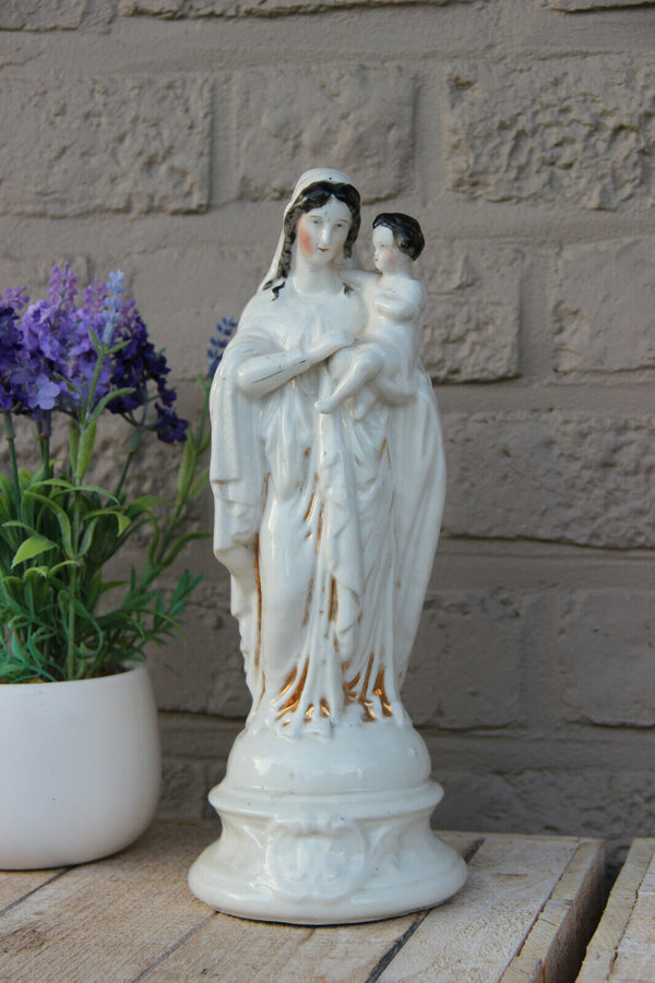 Antique vieux paris porcelain Madonna religious figurine