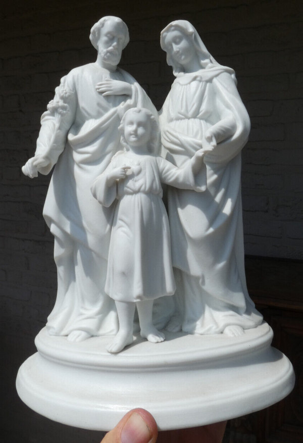 Antique german bisque porcelain holy family group statue sculpture religious