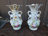 PAIR antique vieux paris porcelain floral decor vases
