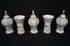 SEt 5 French faience marked Vases landscape decor dog lid